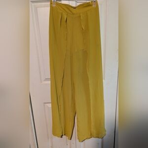 Bright Mustard Wide-Leg Pants